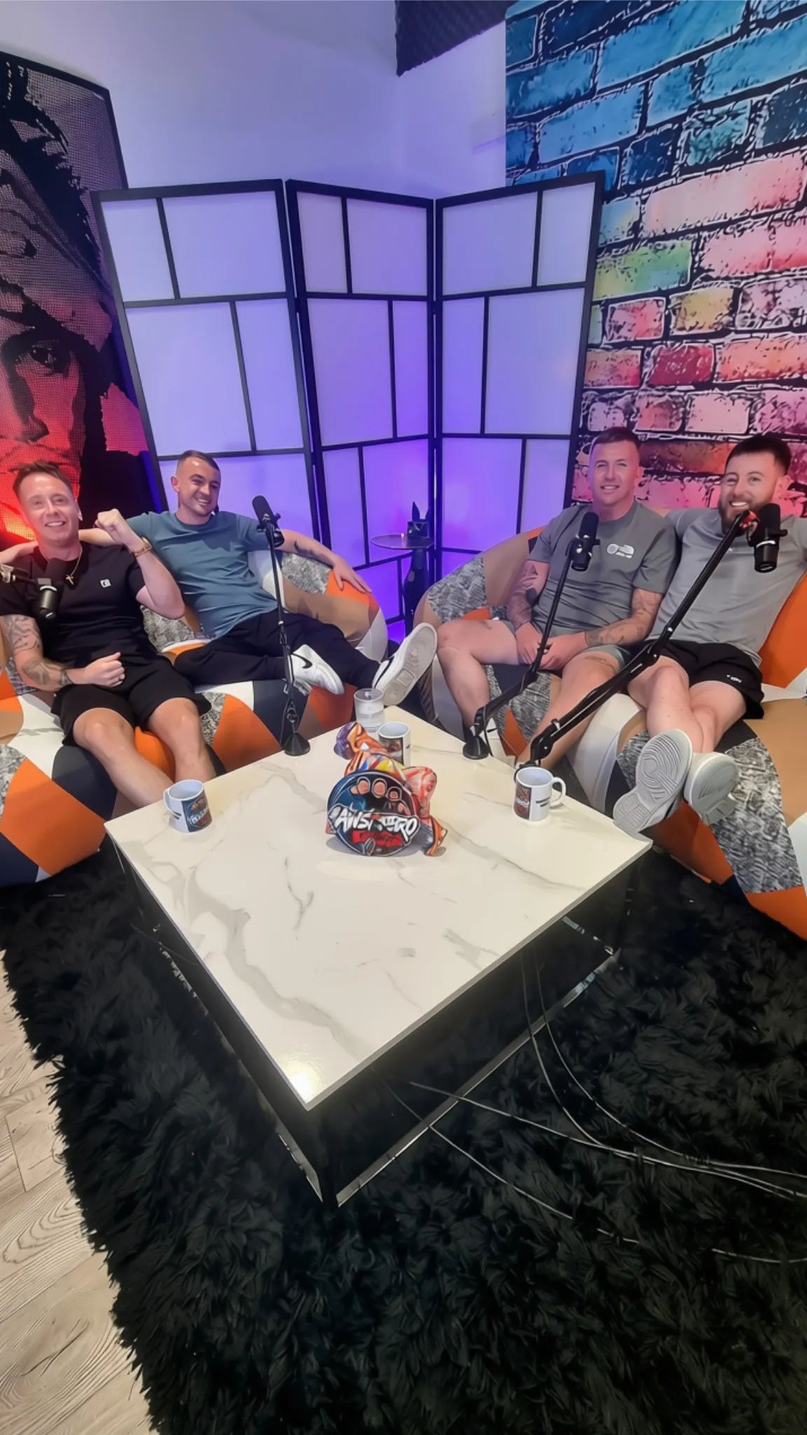 The #AwStopBro lads on their set at Magic Door Studio