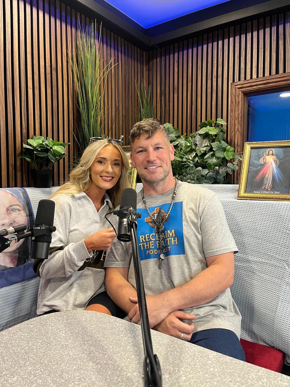 Danielle Magennis and John Connors on the Reclaim The Faith set at Magic Door Studio
