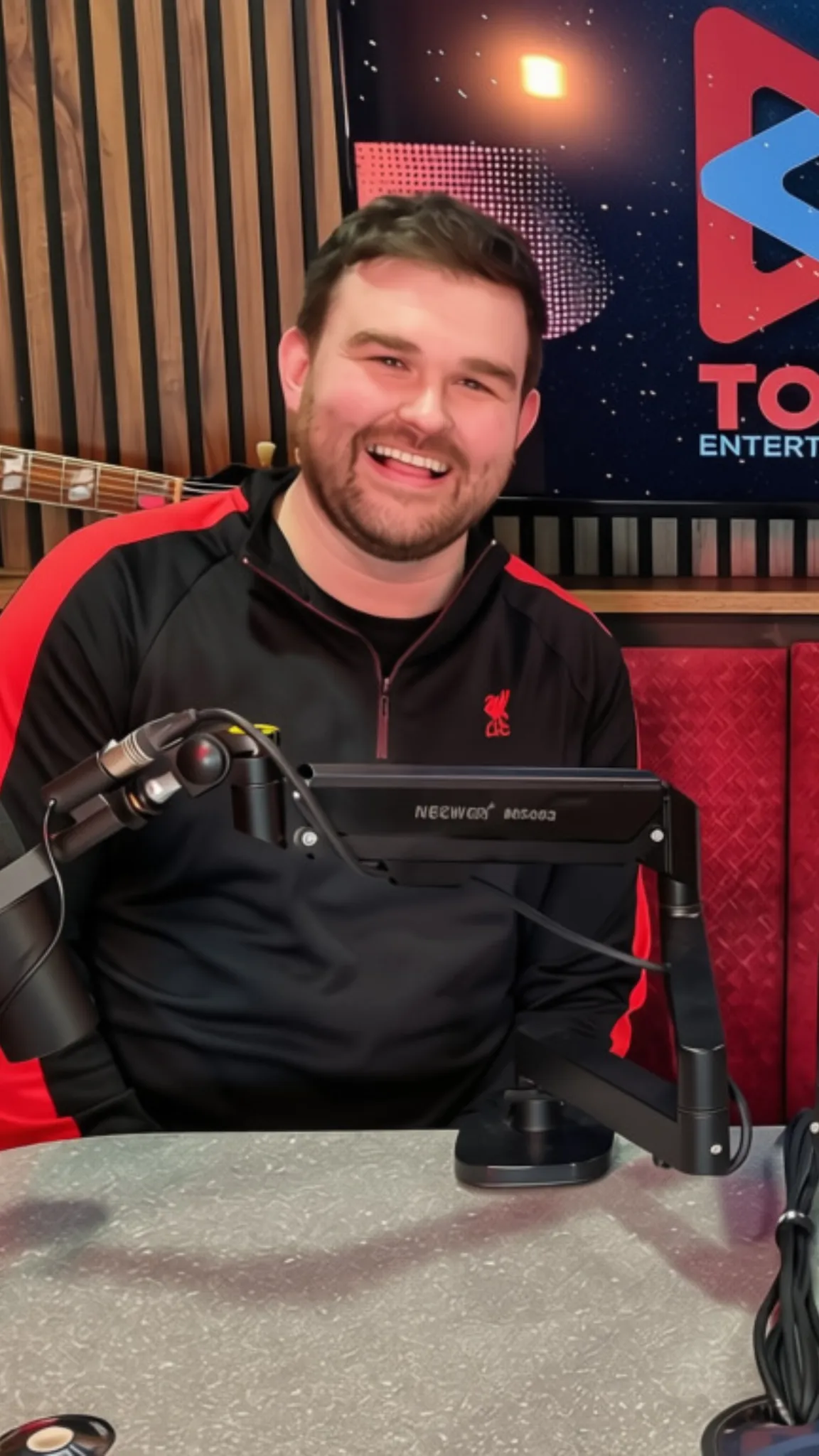 The Total Entertainment host on set at Magic Door Studio